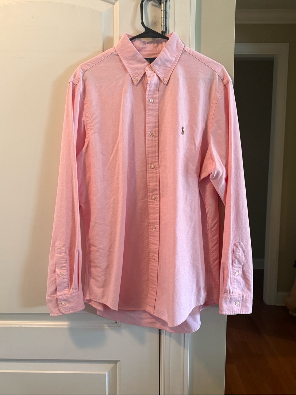 Men's Ralph Lauren Classic Fit Pink Oxford Button-Down Shirt - Size L